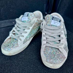 Golden Goose Super Star Rainbow Iridescent Glitter Sneakers size 36